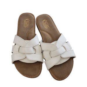 Cliffs by White Mountain Women's White Slip On Open Toe Sandals, Size 8